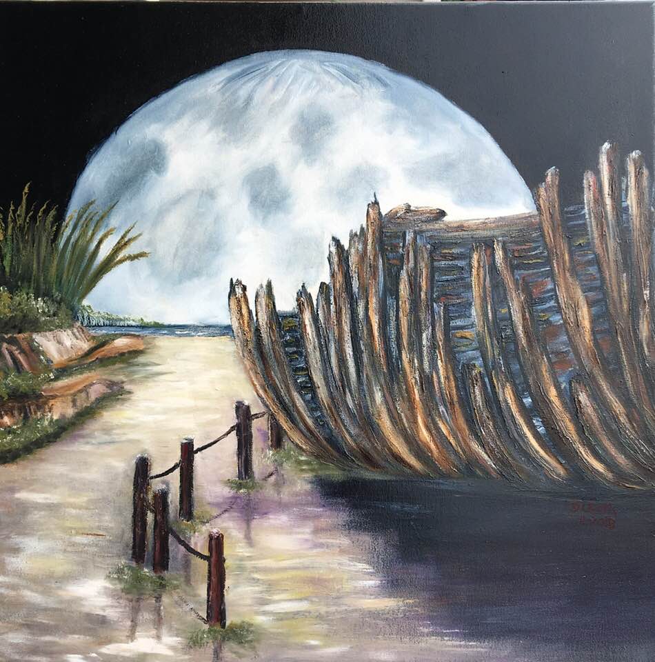 Nags Head Shipwreck - oil painting