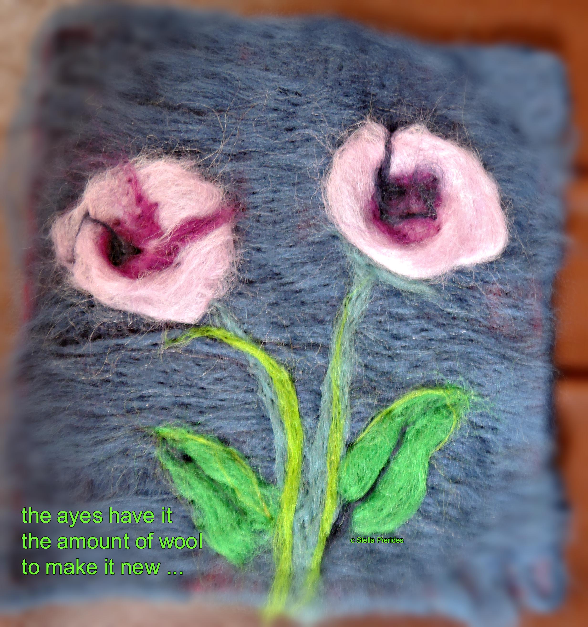 haiga,needle-felted image,