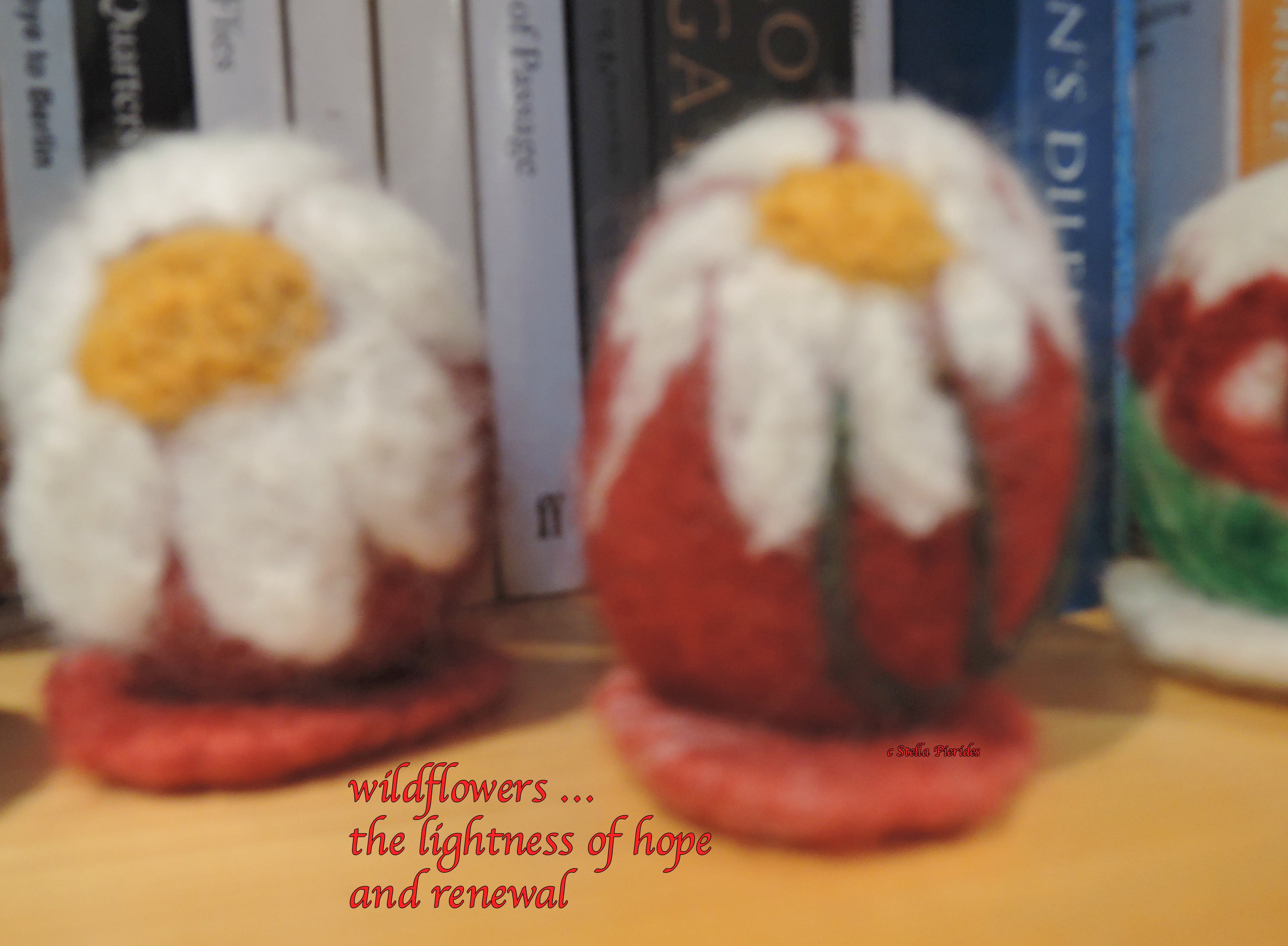 Easter eggs, wildflowers,