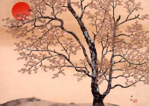 Image result for Japanese painting old man beneath cherry blossom Pinterest