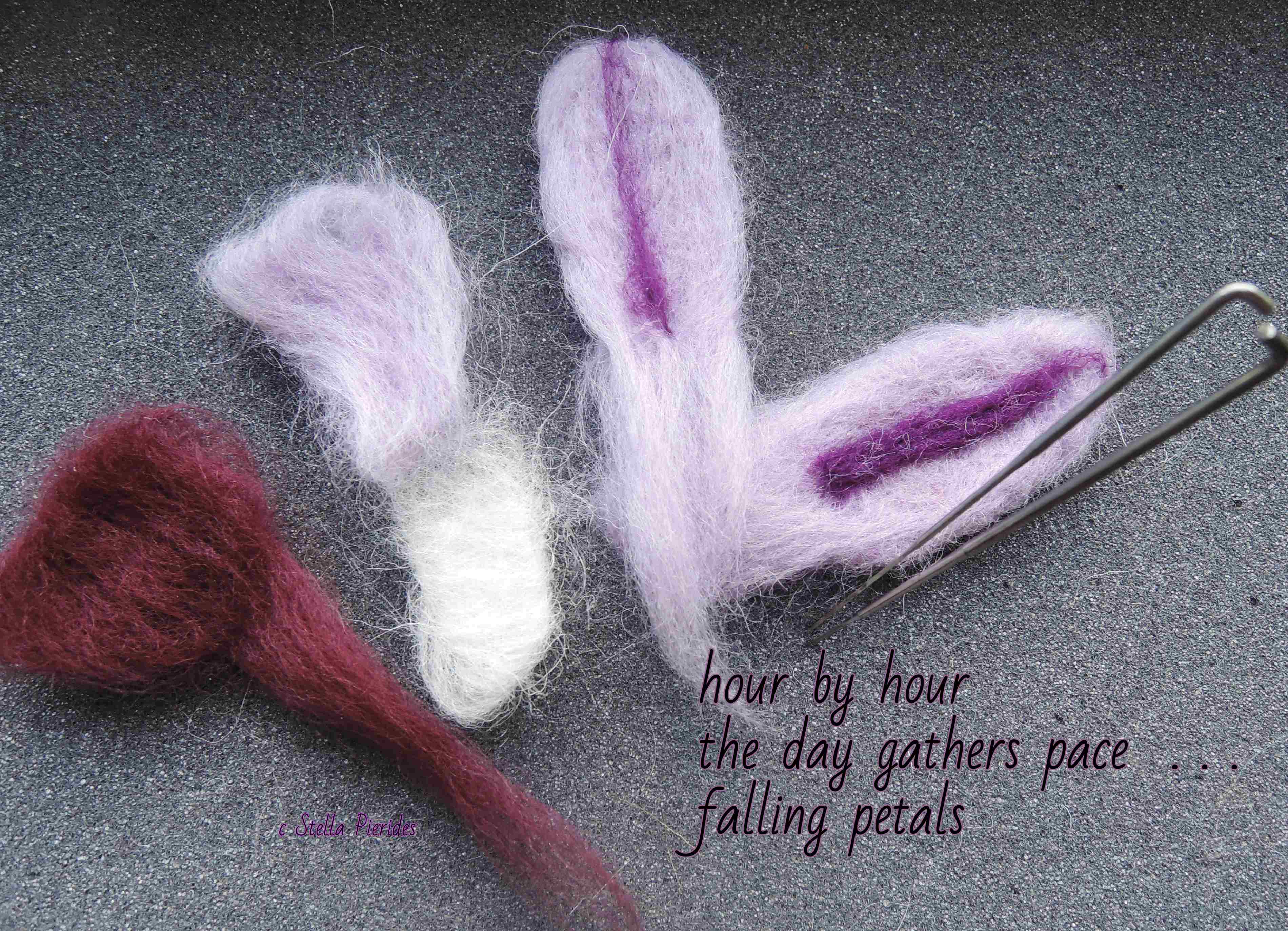 haiga, haikufeltings, woolart, felting,