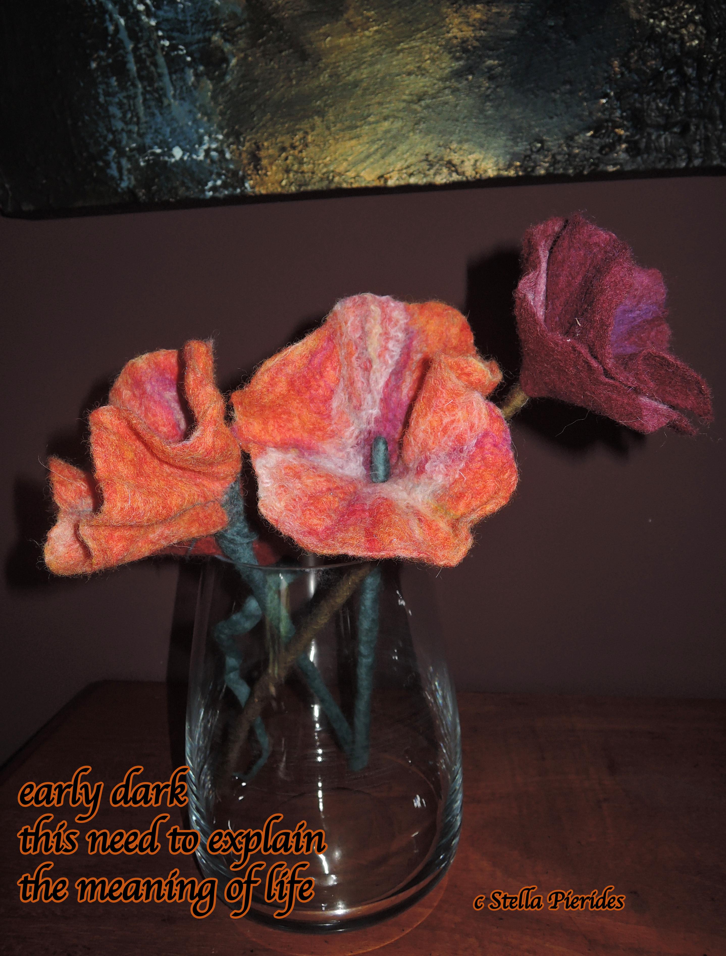 felting, flowers,